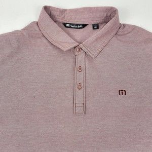 TRAVIS MATHEW Men's Red Short Sleeve Golf Polo Shirt Pima Cotton Blend Size 3XL